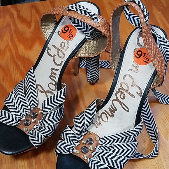 Sam Edelman ankle tie platform stiletto heels - Picture 5 of 8